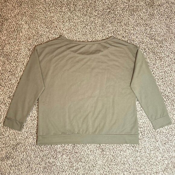 Size 2X Womans Long Sleeve Lt Green Pullover Top - Picture 7 of 8